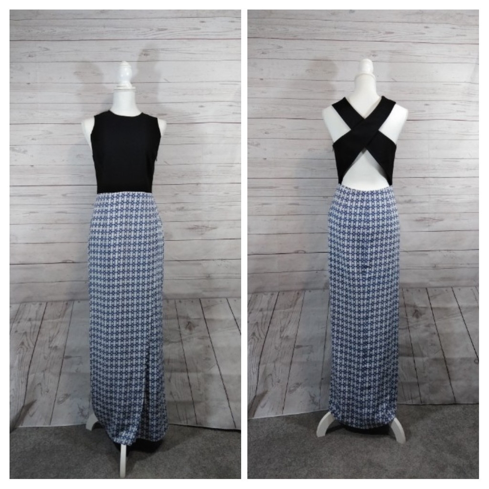Twelfth Street by Cynthia Vincent maxi dress Open Cross Back